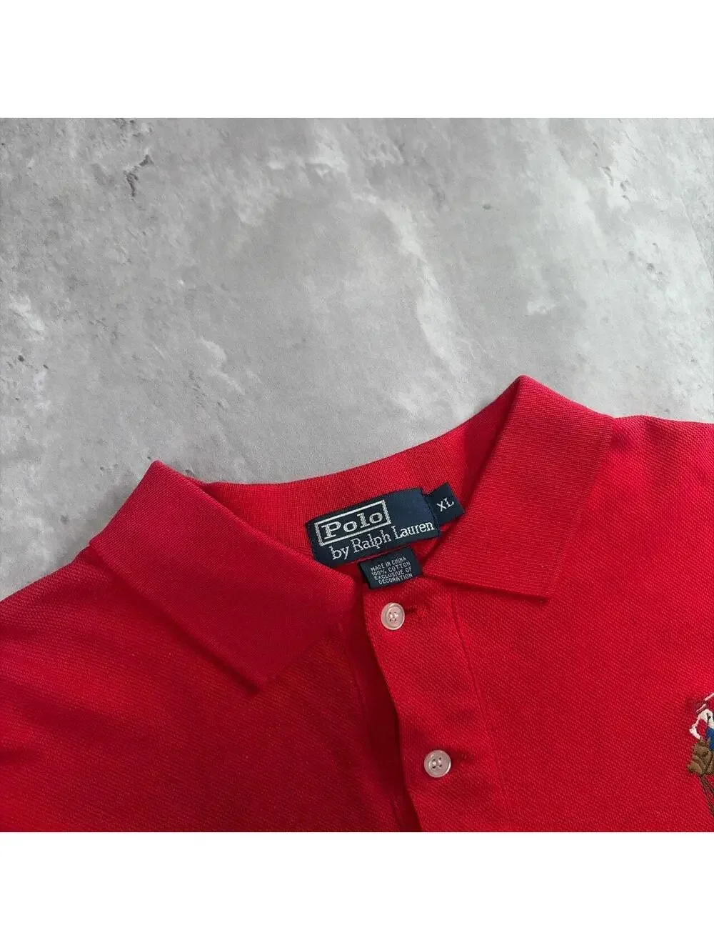 Vintage Red Polo Ralph Lauren Big Pony Polo Shirt